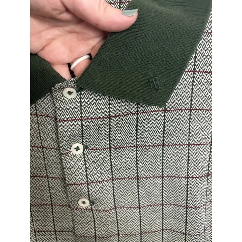 Y2K Polo Golf Ralph Lauren Green Plaid Long Sleeve Polo XXL Cotton Preppy Vtg